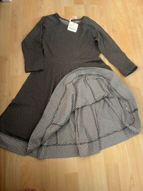 Striped Gray Dot Dress Reversible